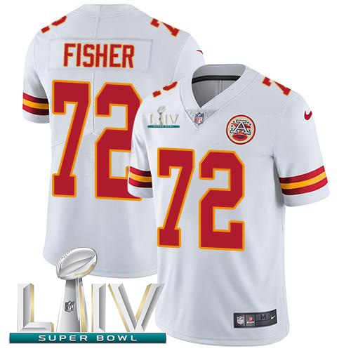 Kansas City Chiefs Nike #72 Eric Fisher White Super Bowl LIV 2020 Men Stitched NFL Vapor Untouchable Limited Jersey->kansas city chiefs->NFL Jersey
